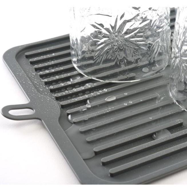 Norpro 18.5 x 8 Silicone Dish Drying Drain Mat - Grey – Handy Housewares