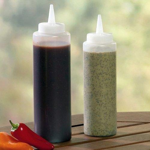 12 Pack 8oz Food Safe Squeeze Bottles Condiment Ketchup Mustard Oil Salt Squirt, White