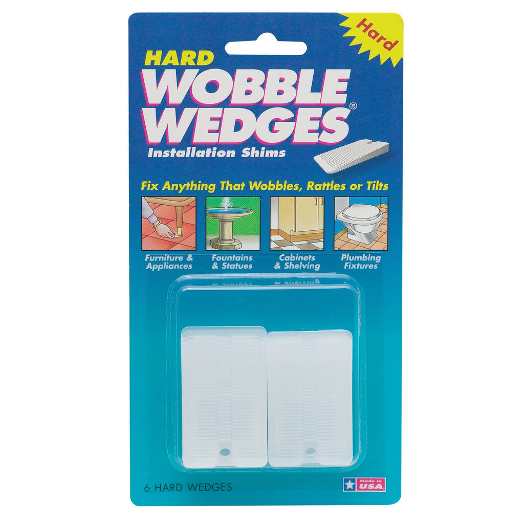 Wobble Wedges Hard Plastic Installation / Furniture Shims - 6 Pack