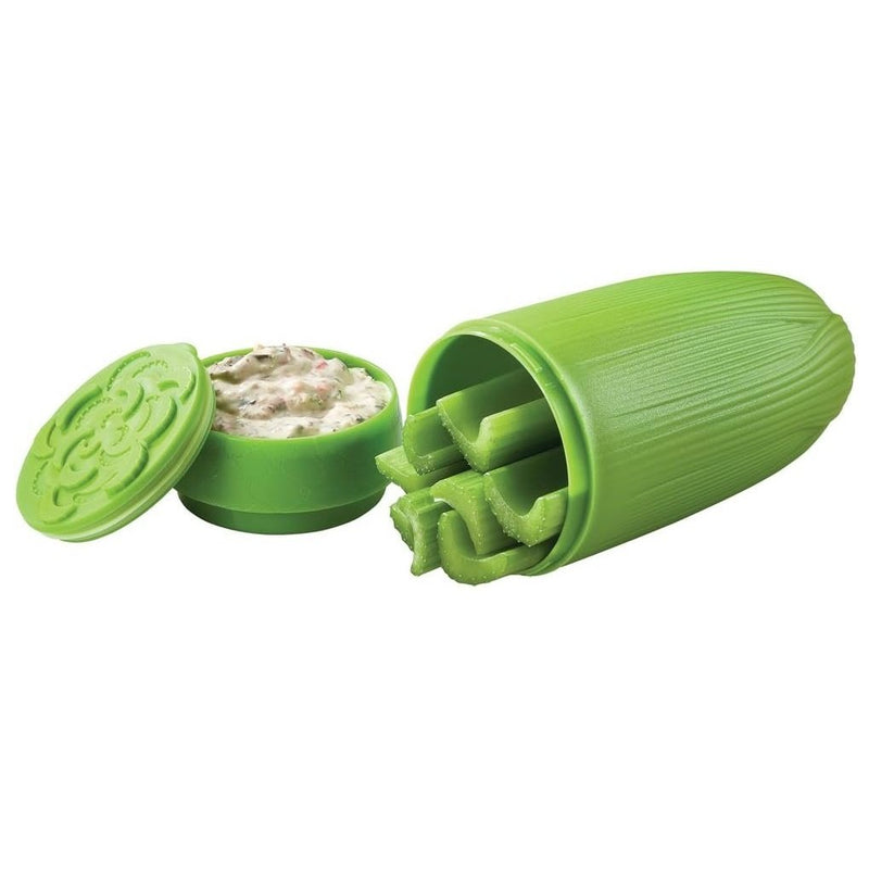 Hutzler 2-Pack Celery and Dip Healthy Snack To-Go Travel Storage Container  -New.
