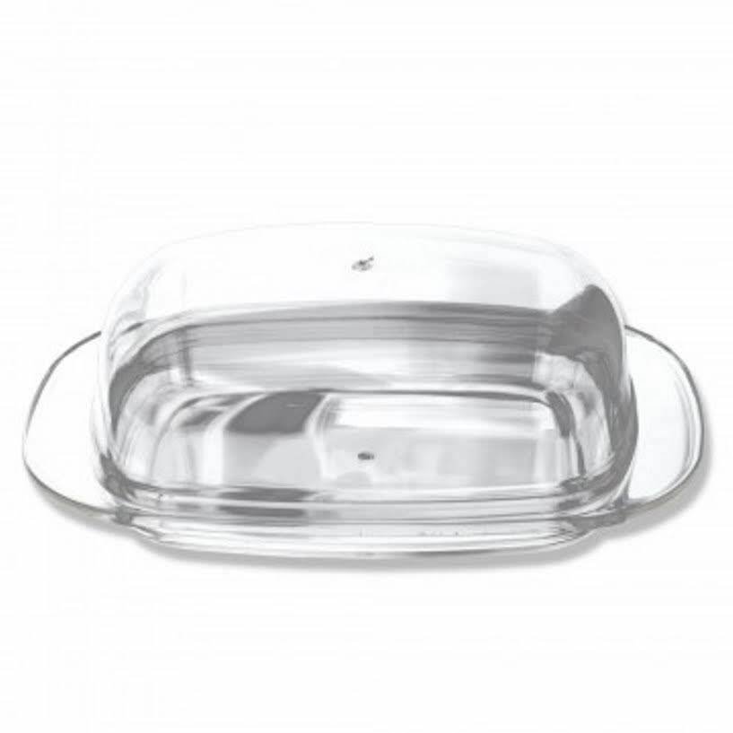 Handy Housewares Large Double-Wide Clear Acrylic Butter Serving Storage Dish with Lid
