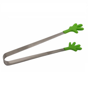 Handy Housewares 5" Long Stainless Steel Mini Tongs with Silicone Hand Shaped Tips