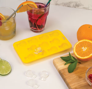 HIC Yellow Silicone Shell Shape Ice Cube Tray and Baking Mold - Makes 12 Cubes