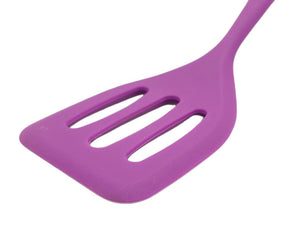 Handy Housewares 8" Long Non-Stick Silicone Mini Slotted Spatula Turner - Great for Eggs, Baking, Small Servings and more