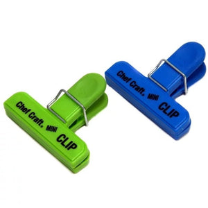 Chef Craft 2pc Plastic Magnetic Mini 3" Chip Bag Clips - Blue / Green