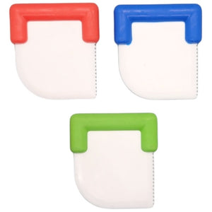 Handy Housewares Durable 3" Nylon Plastic Pan Scraper Tool with Serrated Blade & Anti-Slip Handle - Random Color