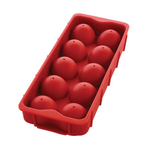 HIC Cannon Ball Round Large-Sized Silicone Ice Cube Tray - Makes Ten 1.5" Round Ball Cubes