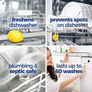 Plink Dishwasher Freshener & Rinse Aid - 2 Clip Pack - Lemon Scented