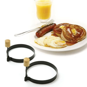 Norpro Non Stick Metal Round Shaped Pancake / Egg Rings with Handles - 2 pack