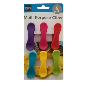 Handy Housewares 6-Piece Colorful Multi-Purpose Bag Clip Set - Great for Chips, Snack, Craft Bags and More