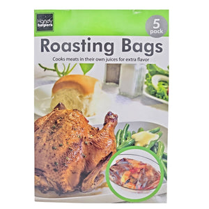 Handy Housewares 5-Pack 15" x 9.75" Disposable Roasting Bags with Ties - Great for Chicken, Meat, Roasts, Stew and more!