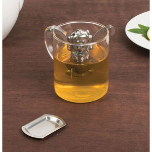 HIC Stainless Steel Hangin' Dunkin Monkey Shaped Tea Infuser with Drip Tray