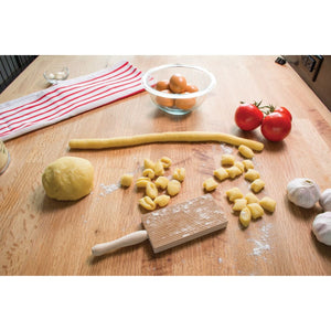 Fante's 8" Beechwood Gnocchi Board, Pasta Maker Wood Paddle and Stripper
