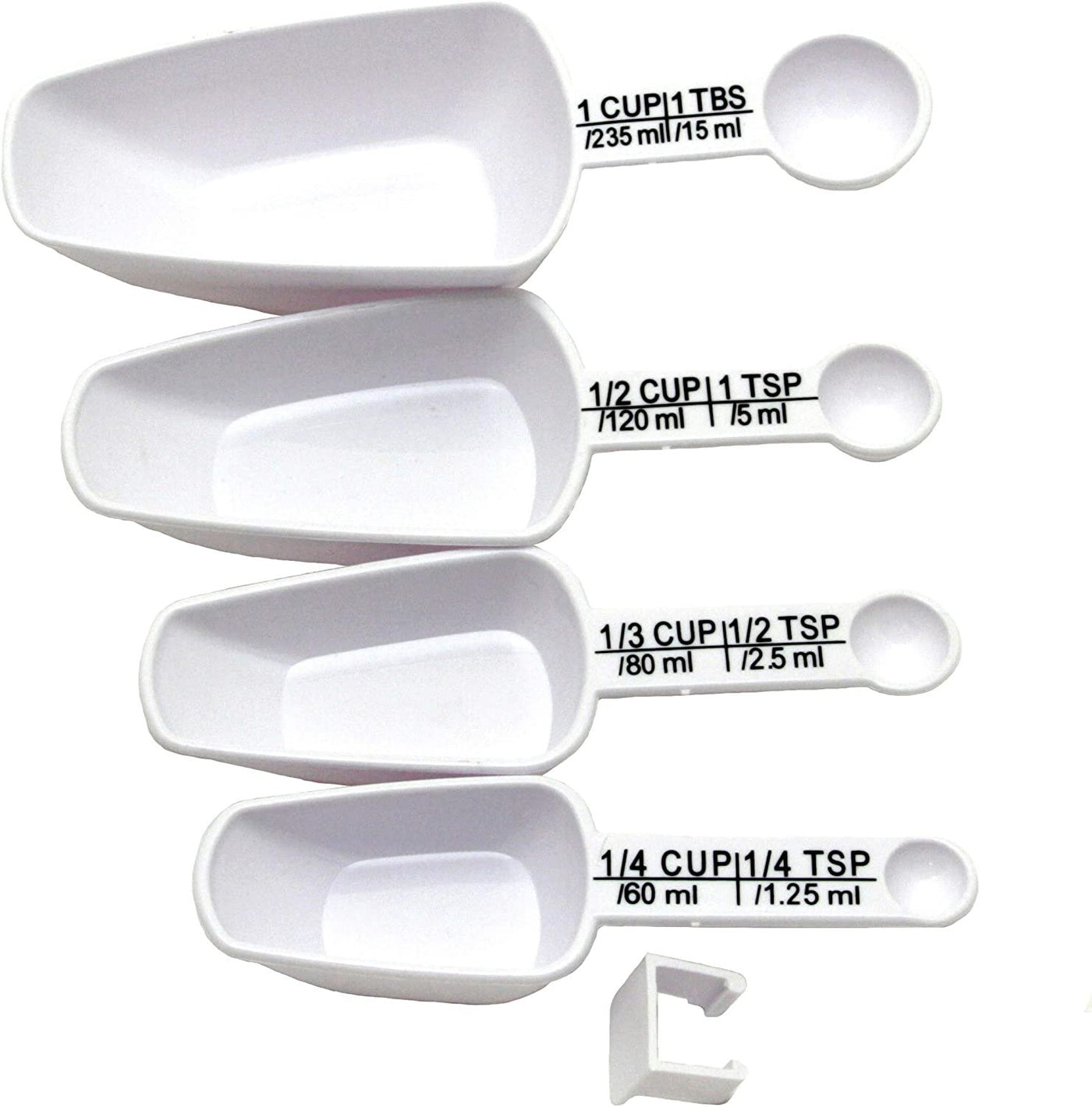 Chef Craft EZ-Read Large Print Plastic Measuring Cups Set, 1/4, 1