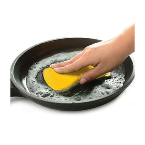 Norpro Silicone Dish Scrubbing Sponge / Vegetable Scrubber Brush - Yellow