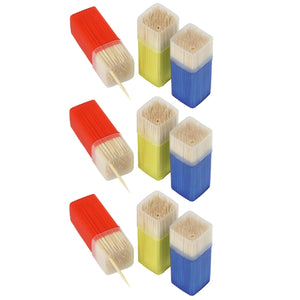 Chef Craft 3pc Toothpick Holder Set with 450 Natural Bamboo Toothpicks