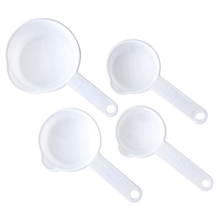 Chef Craft 4pc Durable White Plastic Measuring Cup Set - 1/4, 1/3, 1/2 and 1 Cup