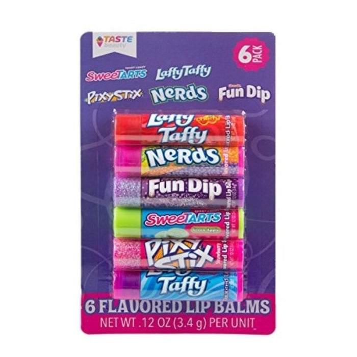 Taste Beauty 6 Piece Candy Shop Flavored Lip Balm Gift Set - Includes Flavors From Your Favorite Candies