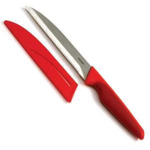 Norpro 2pc Grip-EZ Steel Blade Paring & Utility Tomato Knife Set with Sheaths