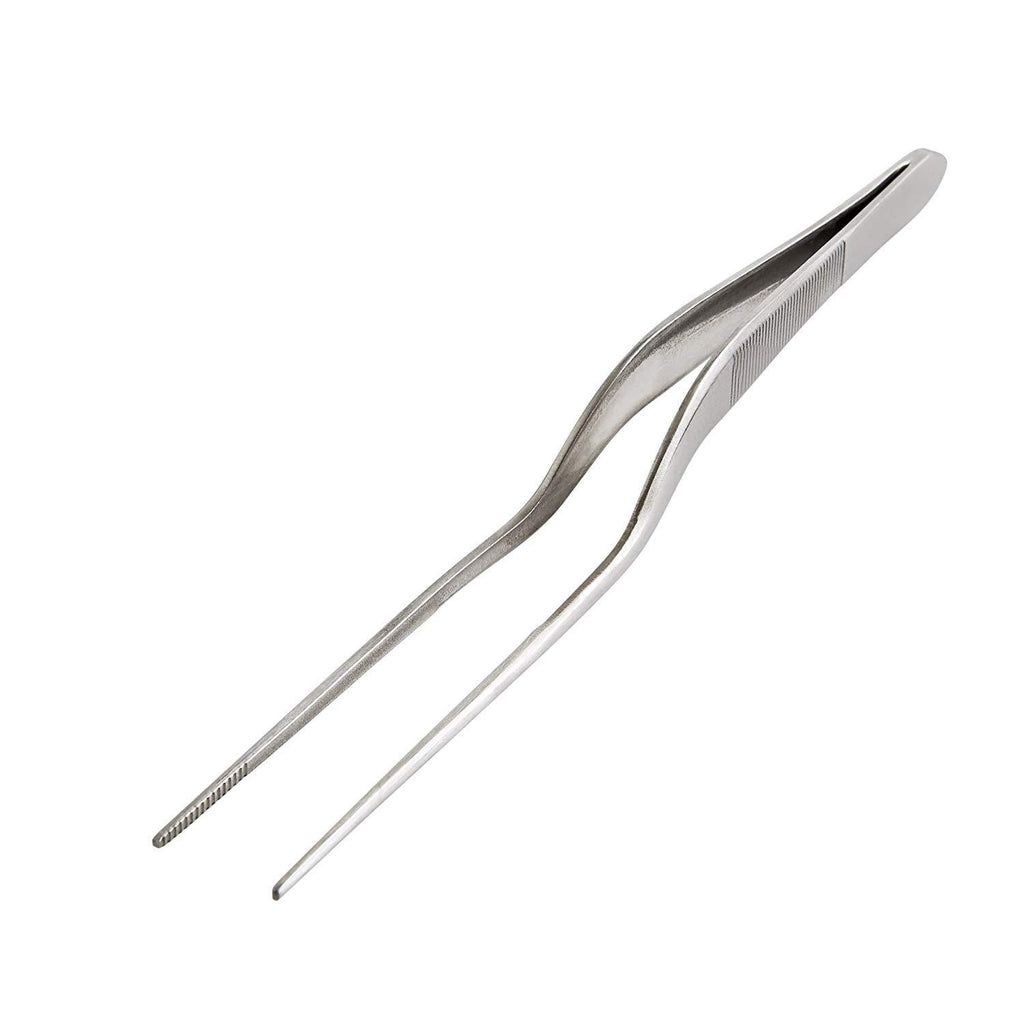 HIC 5.5" Stainless Steel Precision Food Plating Tong with Curved Tips