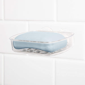 Handy Housewares Clear Plastic Wall Mount Shower / Bath Soap Bar Holder Dish wth Suction Cups