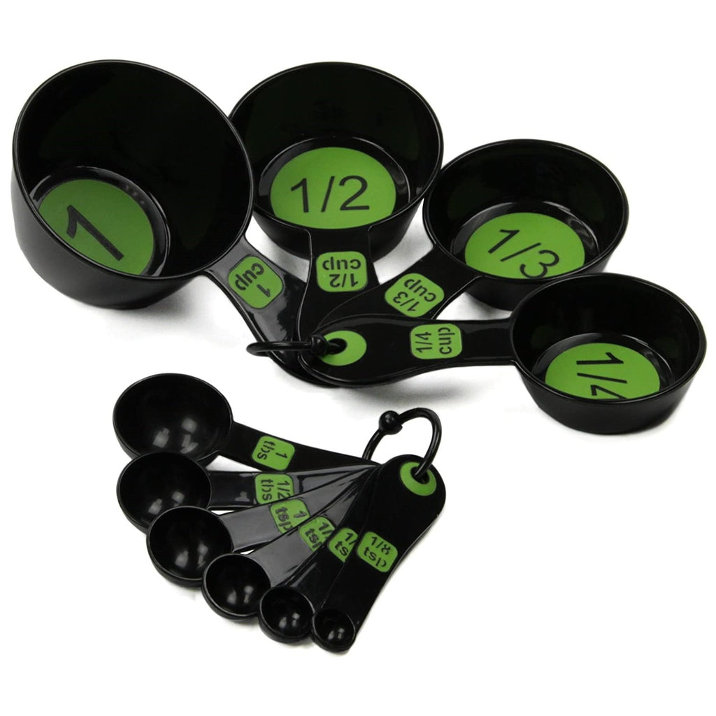Chef Craft 10 Piece Easy Read Measuring Cups & Spoons Set - Black / Green