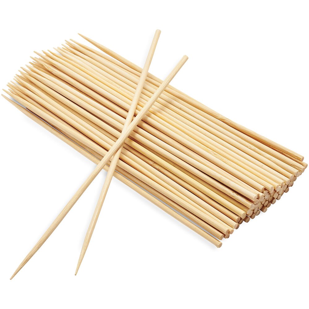 Handy Housewares 8" Natural Wooden Bamboo BBQ Skewers for Grilling, Shish Kebab, Appetizers, Fruit and More - 100 Pack