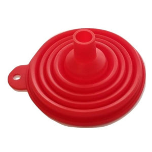 Handy Housewares 4" Wide Space-Saving Collapsible Flexible BPA-Free Silicone Kitchen Funnel - Red
