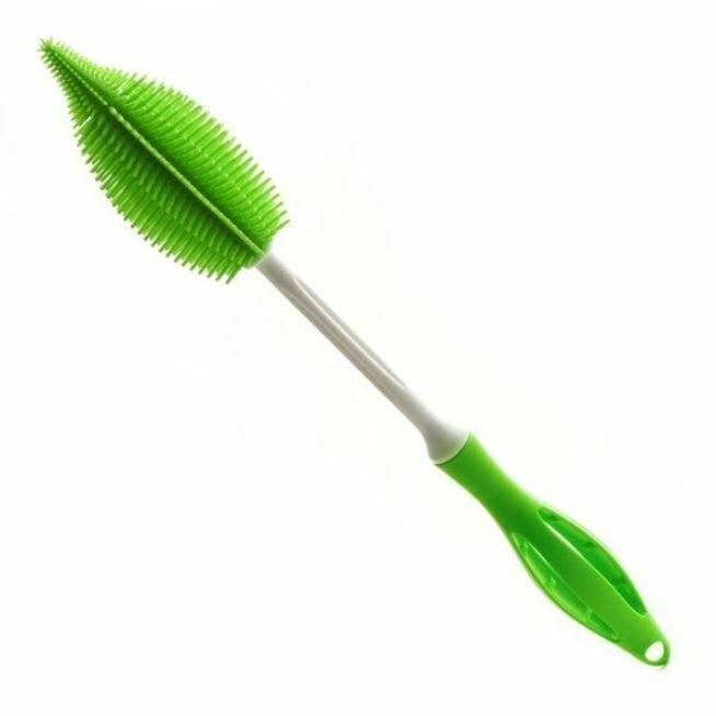 Norpro 14" Long Silicone Bottle Brush - Great for Cleaning Travel Cups and Baby Bottles