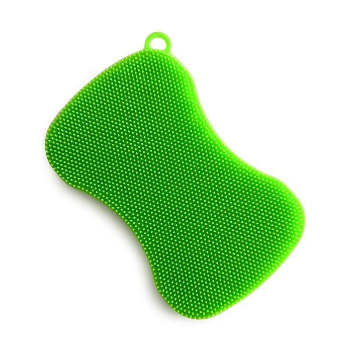 Norpro Silicone Dish Scrubbing Sponge / Vegetable Scrubber Brush - Green