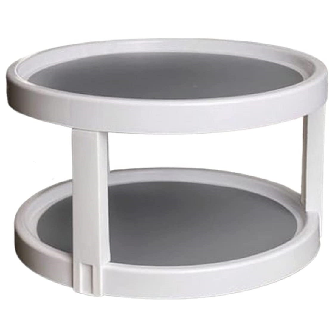 2 Tier Lazy Susan Turntable Cabinet Organizer Pantry Plastic Spice