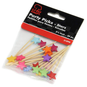 Chef Craft 20pc Star-Shaped 2.5" Party Picks - Great for Cocktails and Appetizers