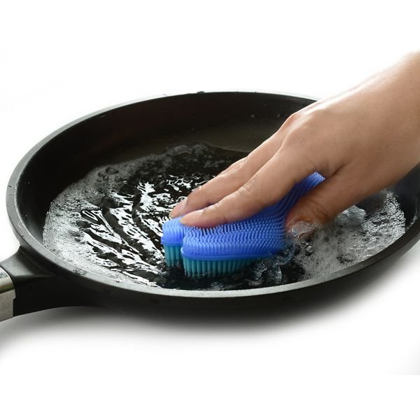 Norpro Silicone Dish Brush - Double Sided Multi Use Veggie Scrubber Po –  Handy Housewares