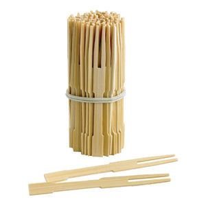 Helen's Asian Kitchen 3.5" Bamboo Appetizer Cocktail Forks Party Picks - 72 Pack