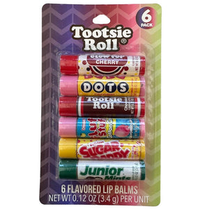 Taste Beauty 6 Piece Tootsie Roll Candies Flavored Lip Balm Gift Set - Includes 6 of Your Favorite Candy Flavors