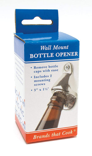 HIC Wall Mount Bottle Opener - Remove Beer or Soda Pop Bottle Top Caps with Ease