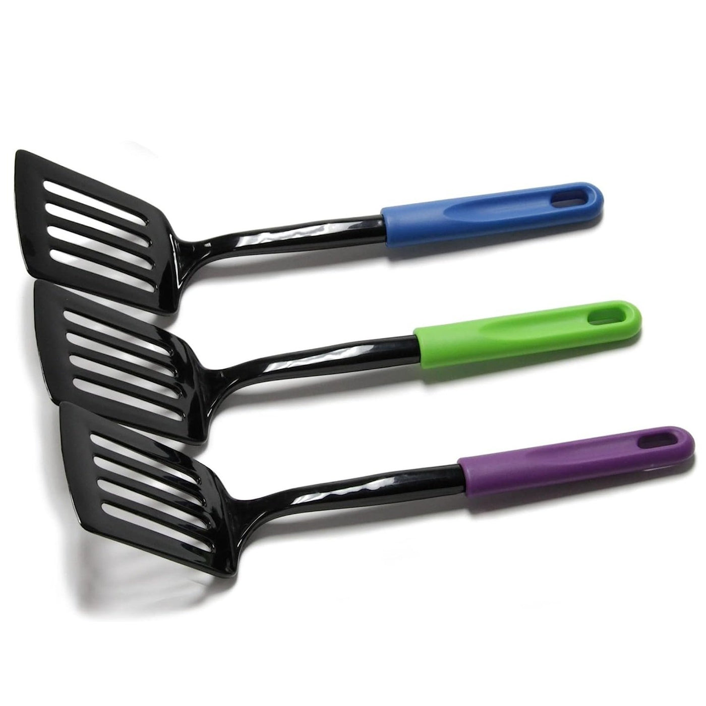 Heat Resistant 11.5 Black Nylon Slotted Round Spatula