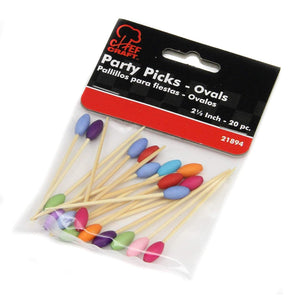 Chef Craft 20pc Oval-Shaped 2.5" Party Picks - Great for Cocktails and Appetizers