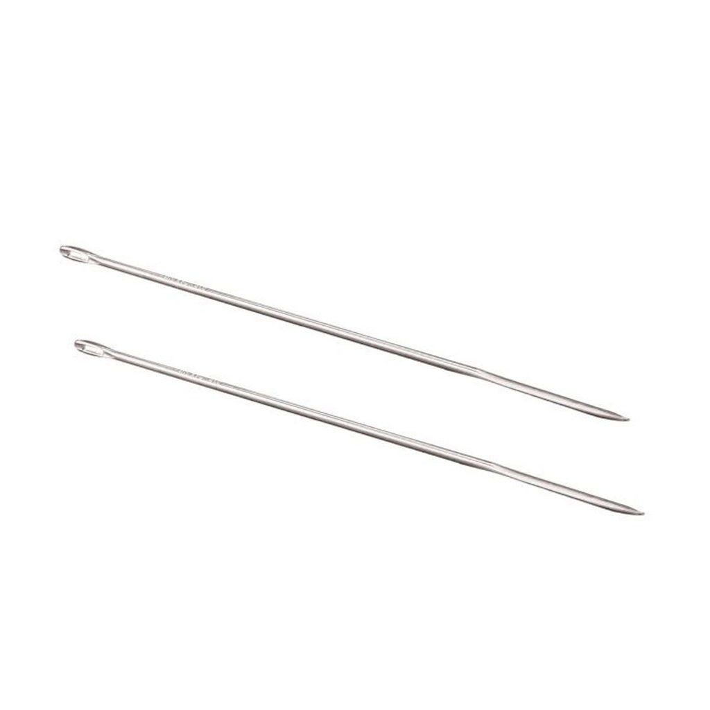 HIC 2pc Stainless Steel Meat Trussing Needles Set - Easily Truss Poultry & Secure Stuffed Roasts