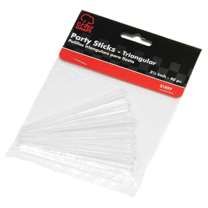 Chef Craft 40pc Triangular Prism 3.5" Clear Plastic Party Picks - Great for Cocktails & Appetizers