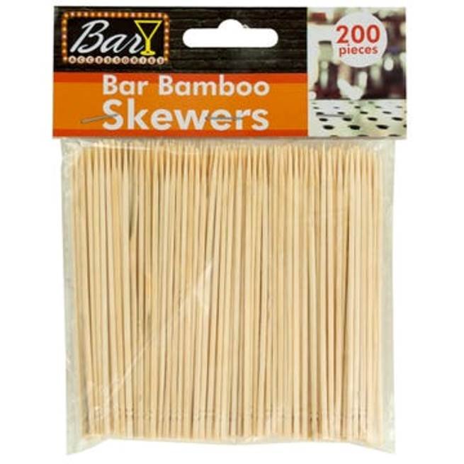 Handy Housewares 4" Natural Bamboo Wood Bar / Party Skewer Picks - 200 pack - Great for Cocktail Garnishes and Snacks