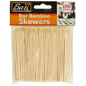 Handy Housewares 4" Natural Bamboo Wood Bar / Party Skewer Picks - 200 pack - Great for Cocktail Garnishes and Snacks