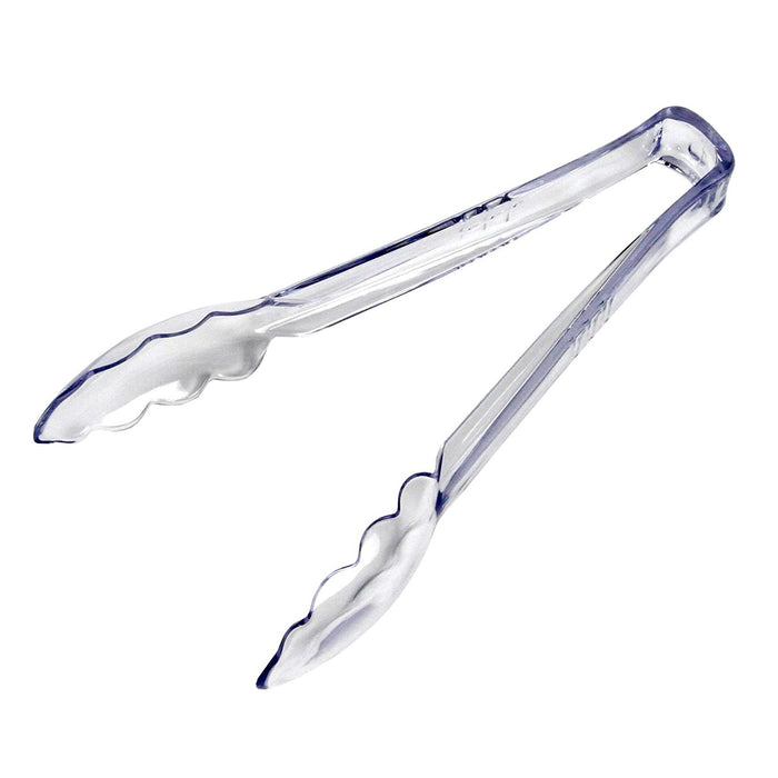 Chef Craft 9" Clear Plastic Serving Tongs with Clamshell Ends