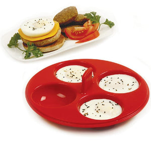 Norpro Nonstick Silicone 4 Egg Poacher - Fits 9 to 12" Skillets