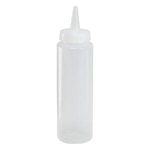 HIC 8 oz Clear Plastic Squeeze Bottle - Condiment Dispenser