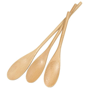 Chef Craft 3pc Beechwood Wooden Kitchen Mixing Spoon Set - 10", 12" & 14" Long