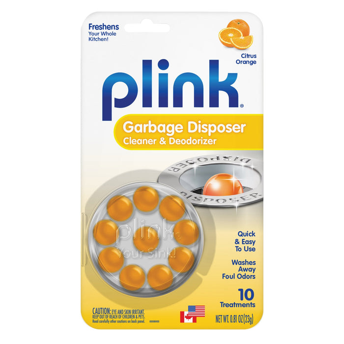 Plink Garbage Disposal Cleaner and Disposer Deodorizer 10 Treatment Pack - Orange Scent