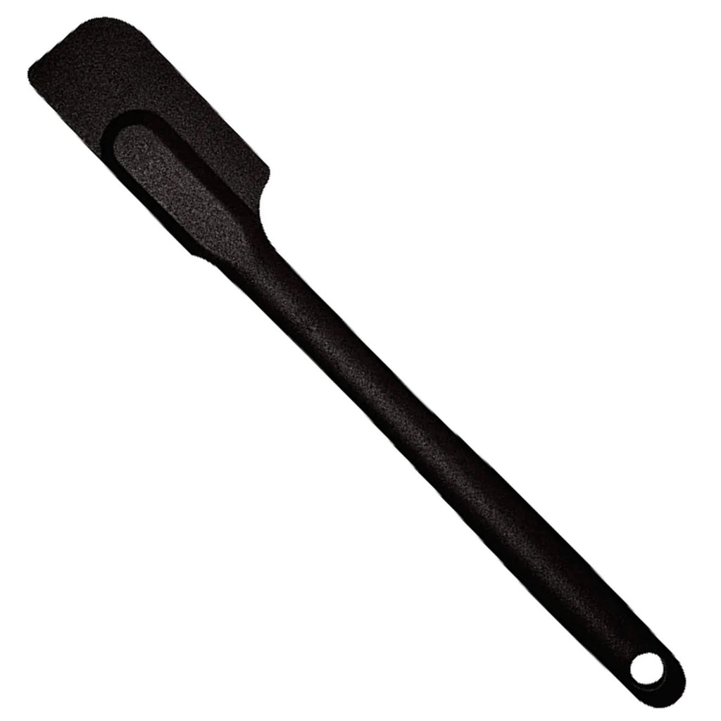 Mastrad 10" Silicone Slim Half Spatula - Soft Grip And Slender Design Great For Jars, Blenders, Small Containers and More - Black
