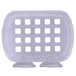 Handy Housewares Clear Plastic Wall Mount Shower / Bath Soap Bar Holder Dish wth Suction Cups