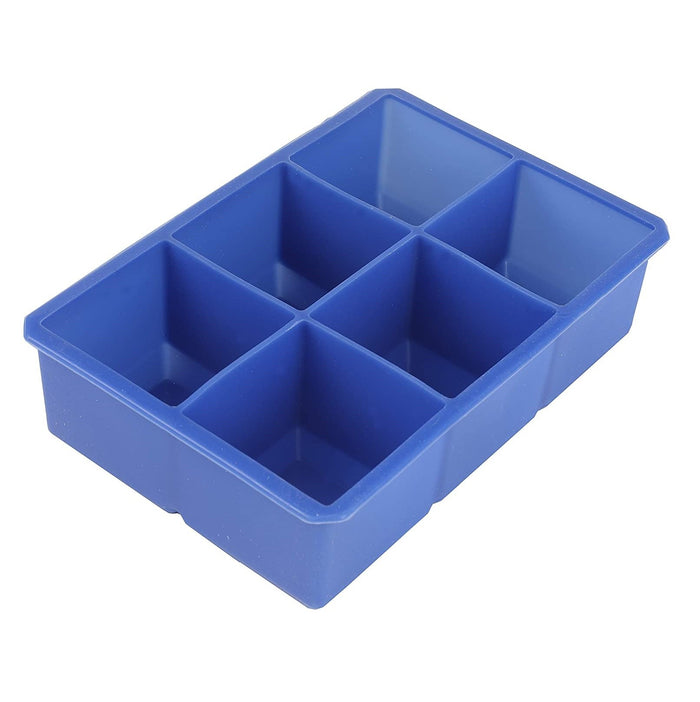 Chef Craft 6-Cube Silicone Ice Cube Tray - Makes Large 2" Easy To Remove Cubes
